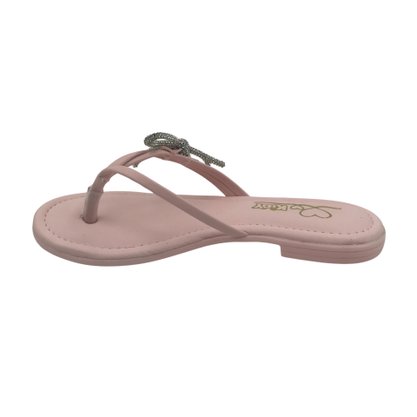 Rasteira Kidy Menina Com Strass Rosa 1460192