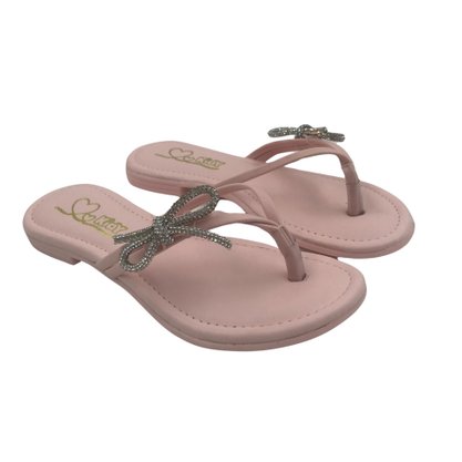 Rasteira Kidy Menina Com Strass Rosa 1460192