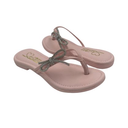 Rasteira Kidy Menina Com Strass Rosa 1460192