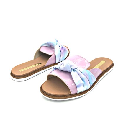 Rasteira Moleca Slide Multicolor Tiras com Nó 5443111