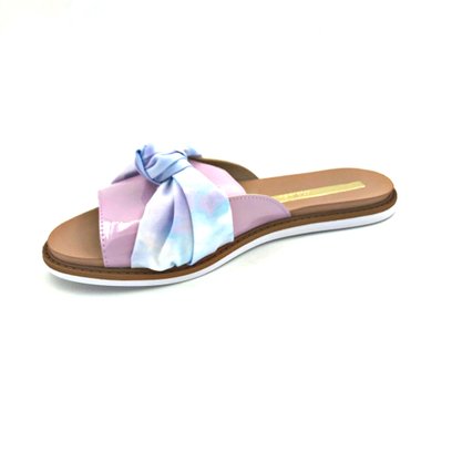 Rasteira Moleca Slide Multicolor Tiras com Nó 5443111