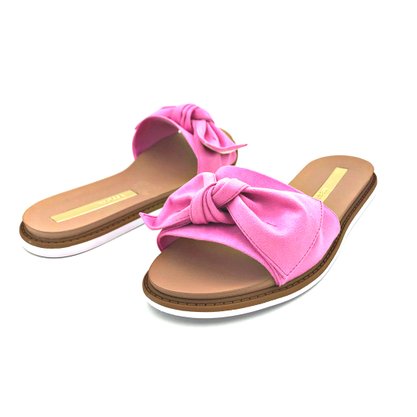 Rasteira Moleca Slide Pink Com Laço 5443105