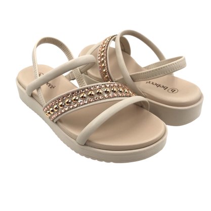 Sandália Bebecê Papete Flat Form Calce Fácil Nude 2289700