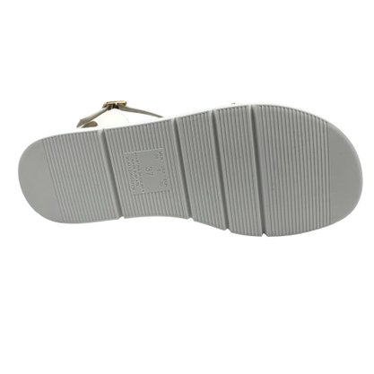 Sandália Bebecê Papete Flat Form com Spikes Branca 2220125