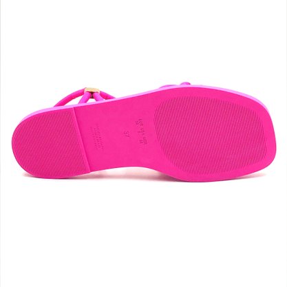 Sandália Bebecê Rasteira Multi Tiras Pink 1047522
