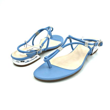 Sandália Bebecê Tiras Azul Salto Baixo 2533-404