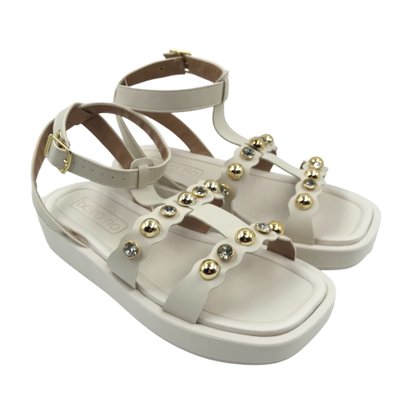 Sandália Beira Rio Flat Form com Detalhe Branca 8487210