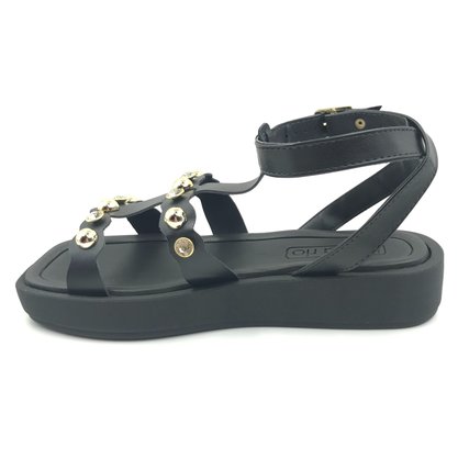 Sandália Beira Rio Flat Form com Detalhe Preta 8487210