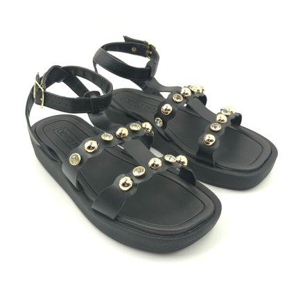 Sandália Beira Rio Flat Form com Detalhe Preta 8487210