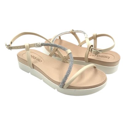 Sandália Beira Rio Papete Flat Form Nude 8387531