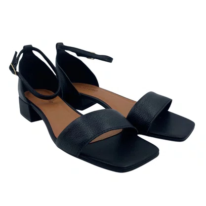 Sandália Casual Couro Bottero Salto Baixo Preta 372904