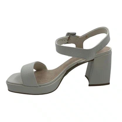 Sandália Casual Couro Bottero Salto Bloco Off White 356310