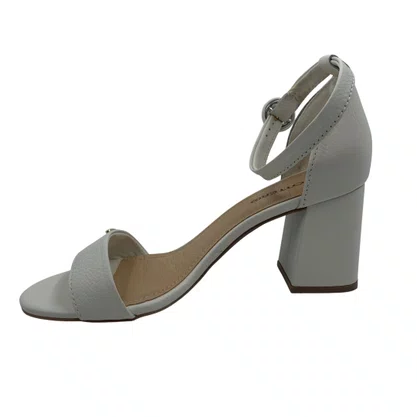 Sandália Casual Couro Bottero Salto Bloco Off White 372001