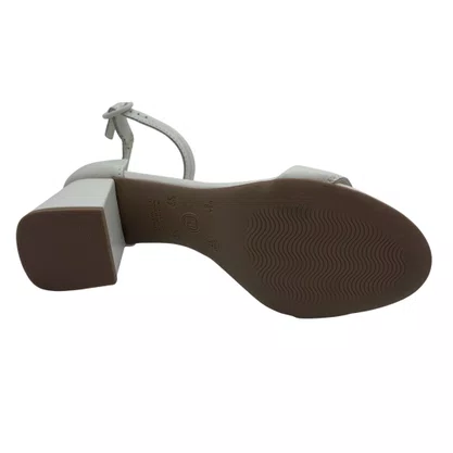 Sandália Casual Couro Bottero Salto Bloco Off White 372001