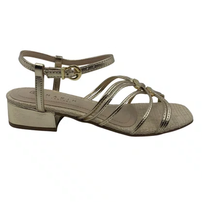 Sandália Casual Ramarim Salto Baixo Dourada 2548205