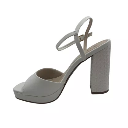 Sandália Casual Ramarim Salto Bloco Alto Off White 2557201