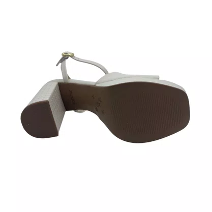 Sandália Casual Ramarim Salto Bloco Alto Off White 2557201