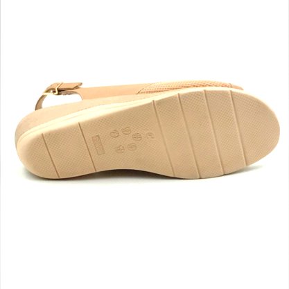 Sandália Comfortflex Anabela Calce Fácil Bege 2396403