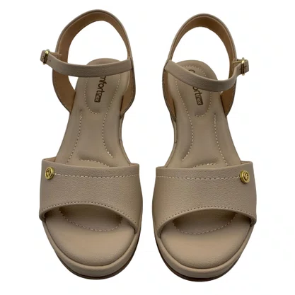 Sandália Comfortflex Anabela Nude 2653403