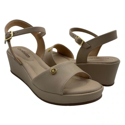 Sandália Comfortflex Anabela Nude 2653403