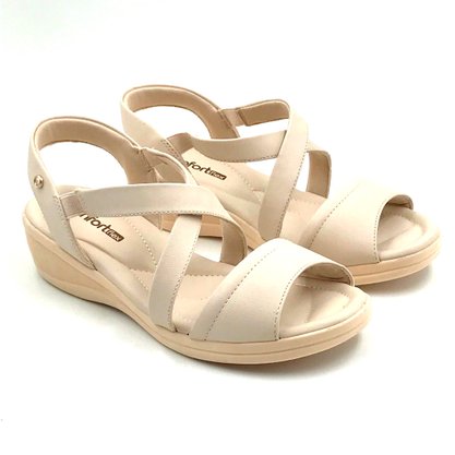 Sandália Comfortflex Bege Anabela 2388404