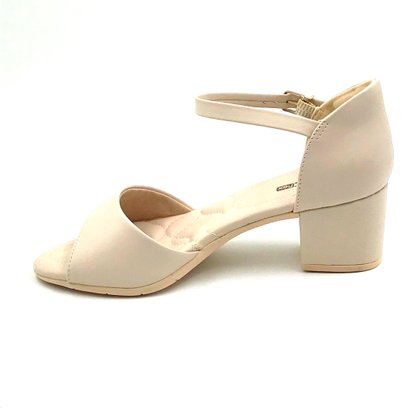Sandália Comfortflex Bege Salto Bloco 2357405