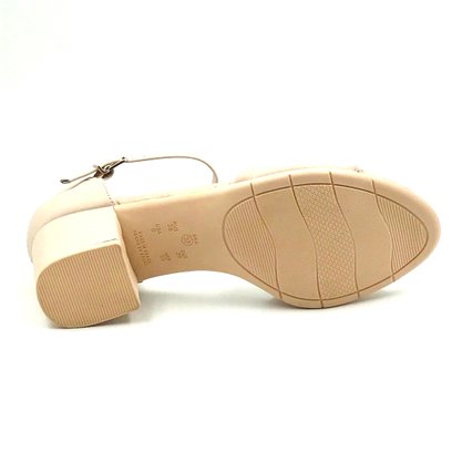 Sandália Comfortflex Bege Salto Bloco 2357405