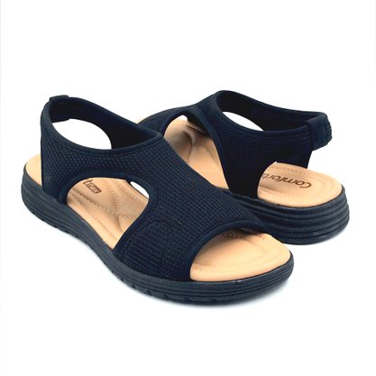 Sandália Comfortflex Calce Fácil Preta 2351402