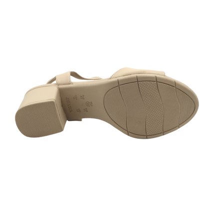 Sandália Comfortflex Calce Fácil Salto Bloco Nude 2457402