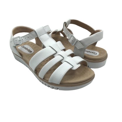 Sandália Comfortflex Papate Couro Branca 2245406