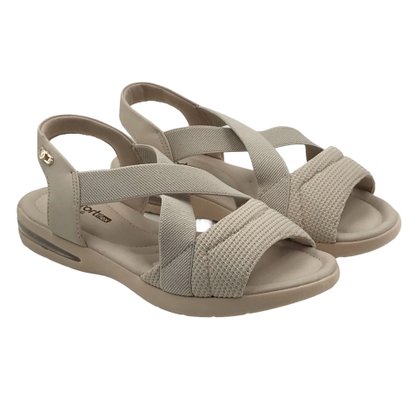 Sandália Comfortflex Papete Amortecimento Bege 2366402