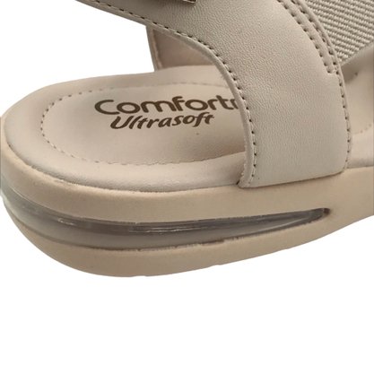 Sandália Comfortflex Papete Amortecimento Bege 2366402