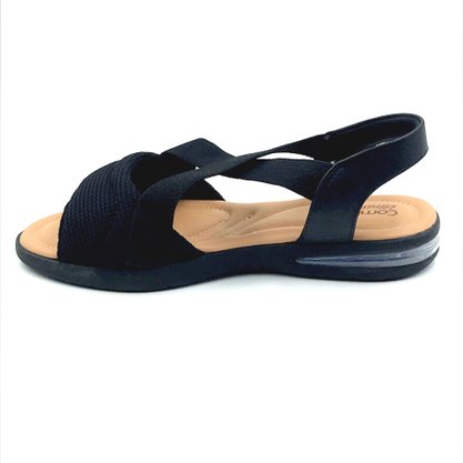 Sandália Comfortflex Papete Amortecimento Preta 2366402