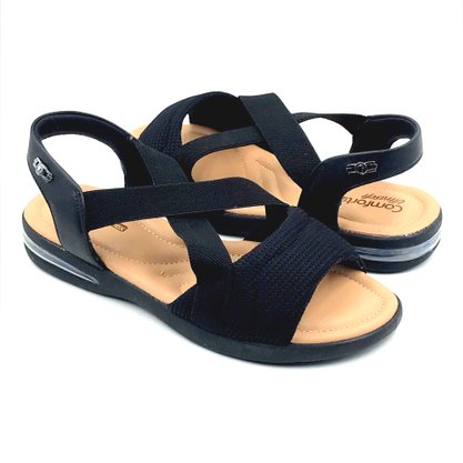 Sandália Comfortflex Papete Amortecimento Preta 2366402
