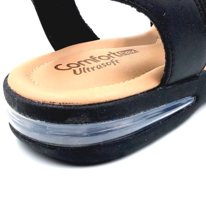 Sandália Comfortflex Papete Amortecimento Preta 2366402