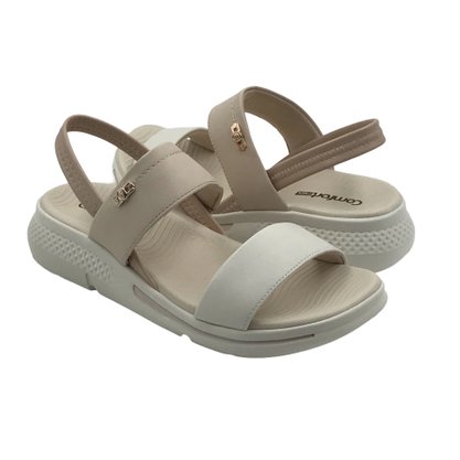 Sandália Comfortflex Papete Calce Fácil Bege 2368403