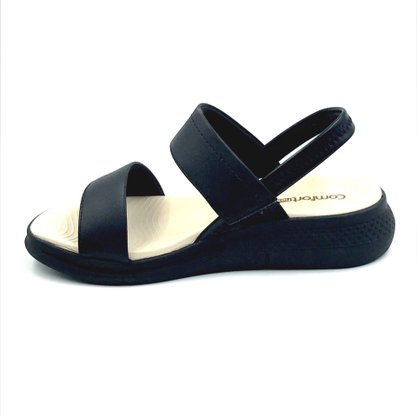Sandália Comfortflex Papete Calce Fácil Preta 2368403