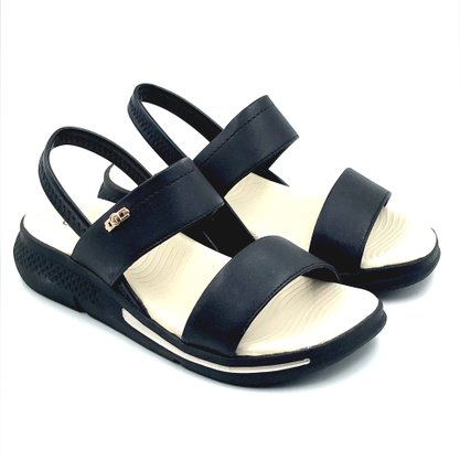 Sandália Comfortflex Papete Calce Fácil Preta 2368403