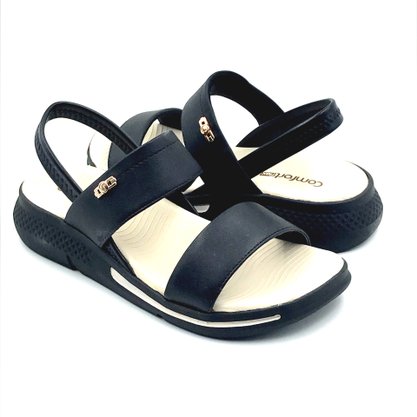 Sandália Comfortflex Papete Calce Fácil Preta 2368403