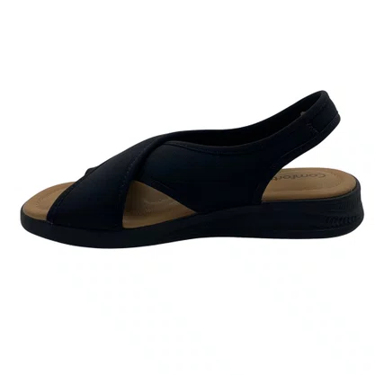 Sandália Comfortflex Preta Calce Fácil para Joanete 2634405
