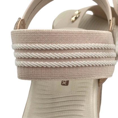 Sandália Comfortflex Salto Bloco Bege 2361402