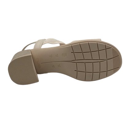 Sandália Comfortflex Salto Bloco Bege 2361402