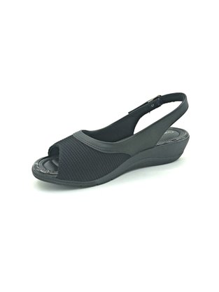Sandália Comfortflex Tecido Preto Anabela Joanete 2096404