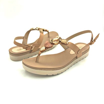 Sandália Dakota Flatform Anatômica Antique Pedras 7421