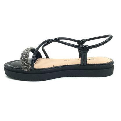 Sandália Dakota FlatForm com Brilho Calce Fácil Preta 7631