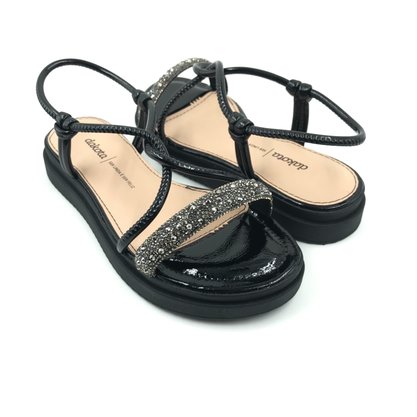 Sandália Dakota FlatForm com Brilho Calce Fácil Preta 7631
