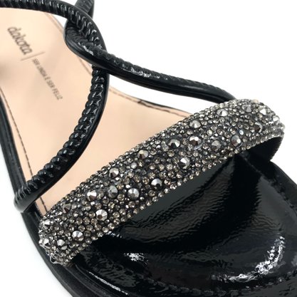 Sandália Dakota FlatForm com Brilho Calce Fácil Preta 7631