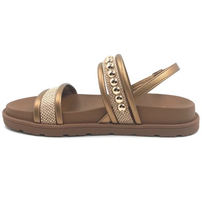 Sandália Dakota Papete com Enfeite Bronze 7822