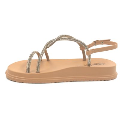 Sandália Dakota Papete com Strass Caramelo 6246