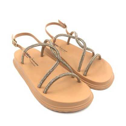 Sandália Dakota Papete com Strass Caramelo 6246